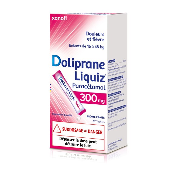 Doliprane Liquiz 300 mg sans sucre suspension buvable sachets