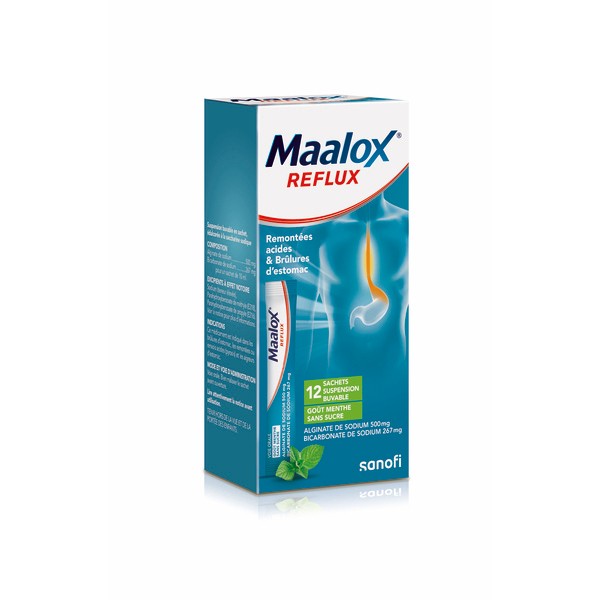 Maalox Reflux menthe sans sucre sachets