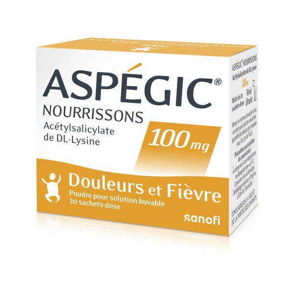Aspégic 100 mg nourrisson poudre sachets