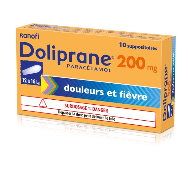 Doliprane 200 mg suppositoires