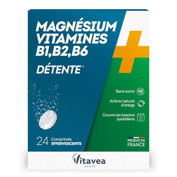 Vitavea Magnésium Vitamines B1 B2 B6 B9 B12 comprimés effervescents