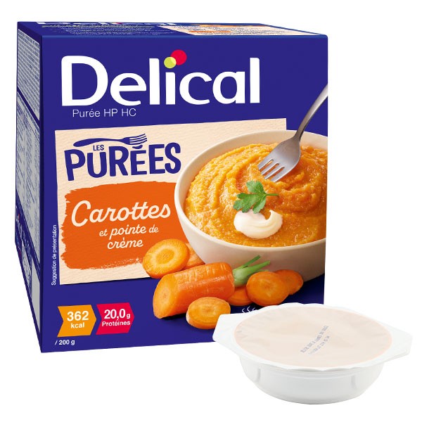 Delical Purée HP/HC Carottes et pointe de crème