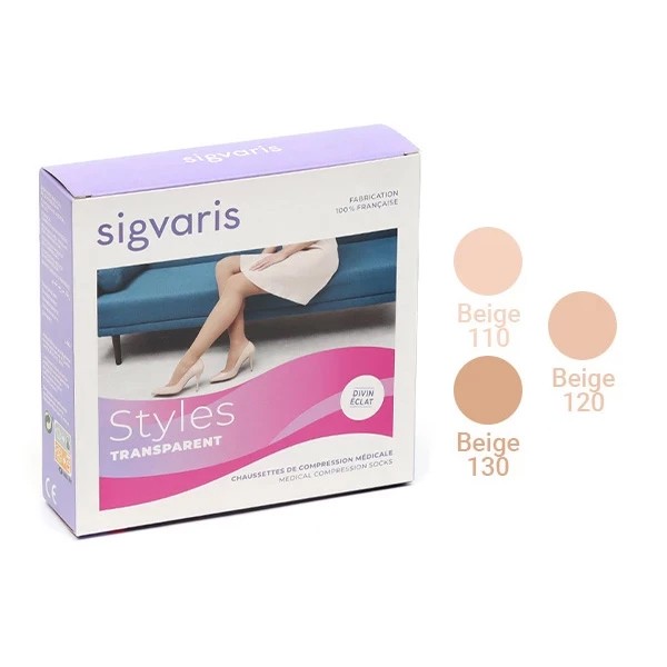 Sigvaris Styles Transparent Chaussettes de Contention Femme Classe 2