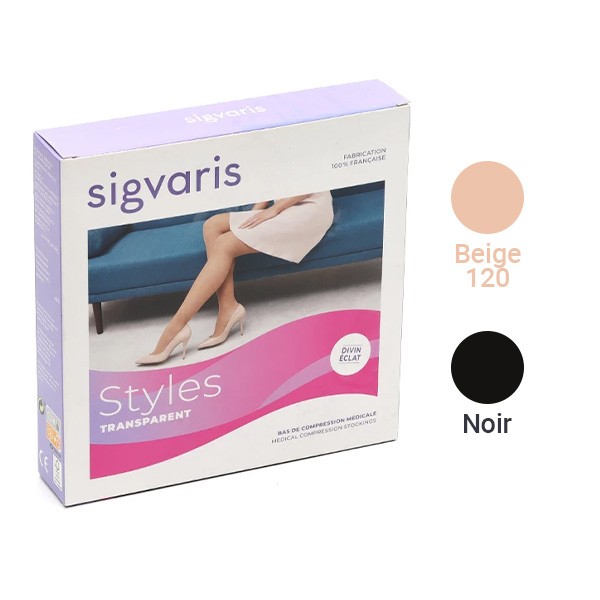 Sigvaris Styles Transparent Bas de Contention Femme Morpho Plus Classe 2