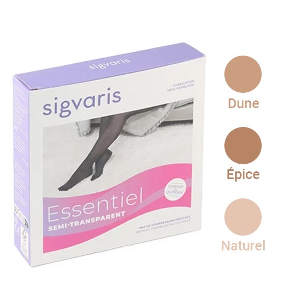 Sigvaris Essentiel Semi transparent Bas de Contention Femme Classe 2