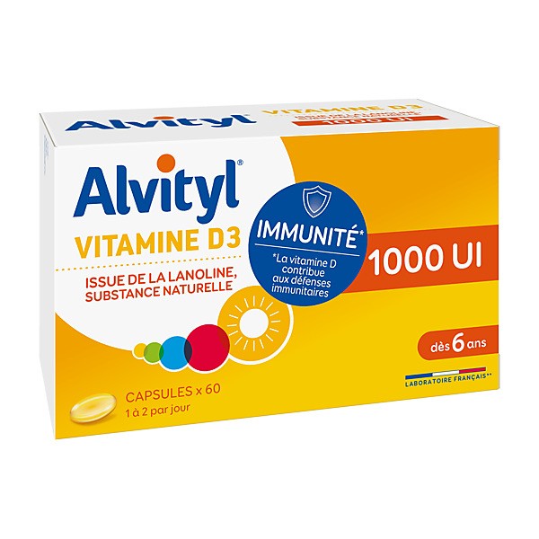 Alvityl Vitamine D3 1000 UI capsules