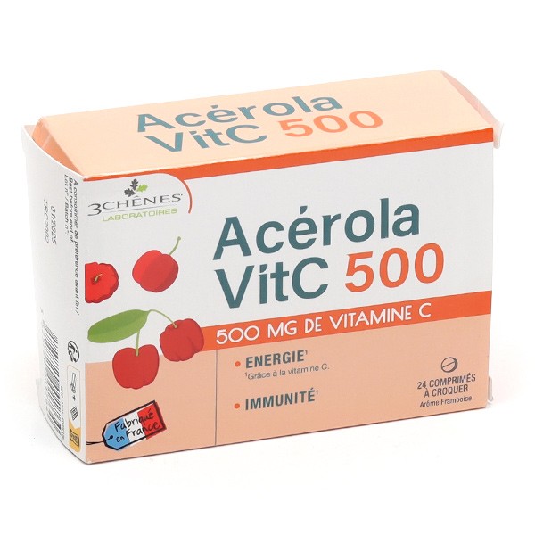 Les 3 Chênes Acérola 500 mg comprimés à croquer