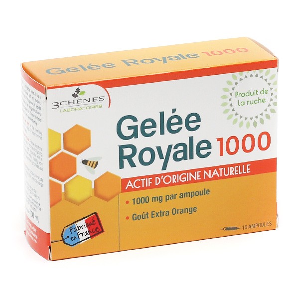 Gelée Royale 1000 mg ampoules Les 3 Chênes - Produit de la ruche