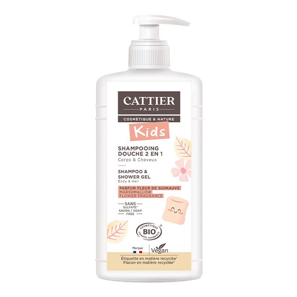 Cattier Kids shampooing douche 2 en 1 fleur de guimauve Bio