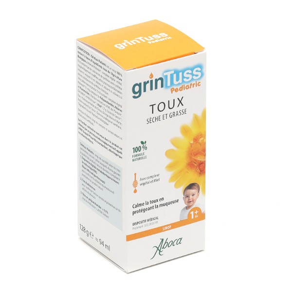 Aboca GrinTuss Pediatric sirop toux sèche et grasse Bio - Dès 1 an