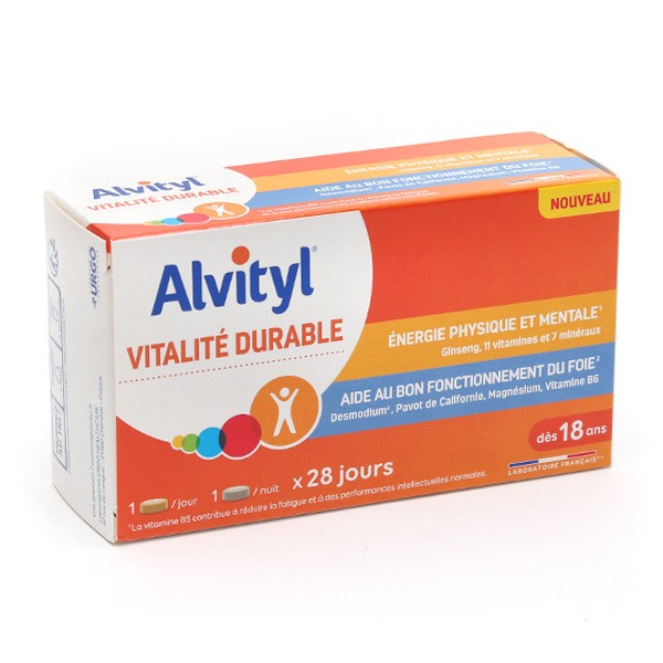 Alvityl Vitalité Durable comprimés jour + nuit - Multi vitamines