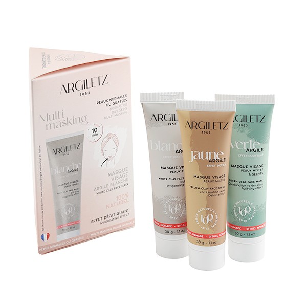 Argiletz Coffret Trio Masques Argile Peaux grasses