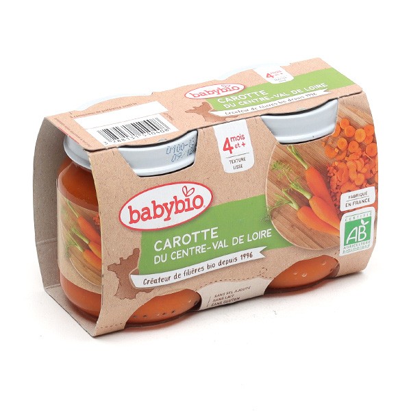 lot 3 Petit pot bébé dès 6 mois, carotte potimarron riz BABYBIO