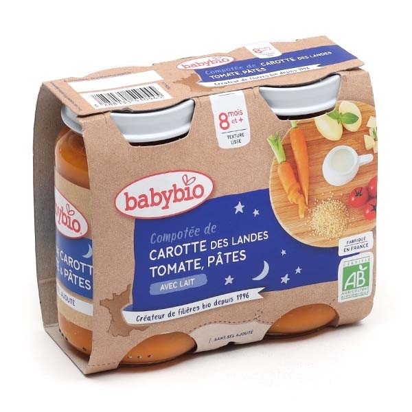 Plats pour bébé bols repas à la carotte, pomme de terre et poulet dès 8 mois,  U Tout Petits Bio (2 x 200 g)