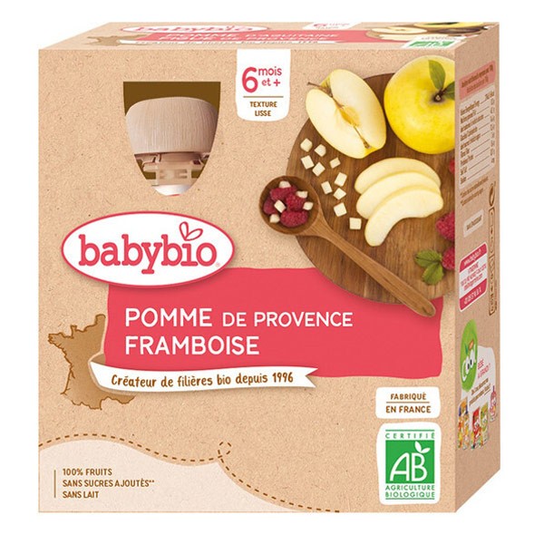 Babybio gourdes Pomme Framboise bio