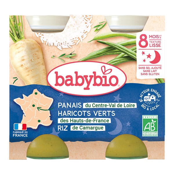 Babybio Petits Pots bébé Panais haricots verts riz bio