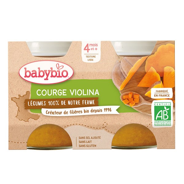 Babybio Petits Pots bébé Courge violina Bio