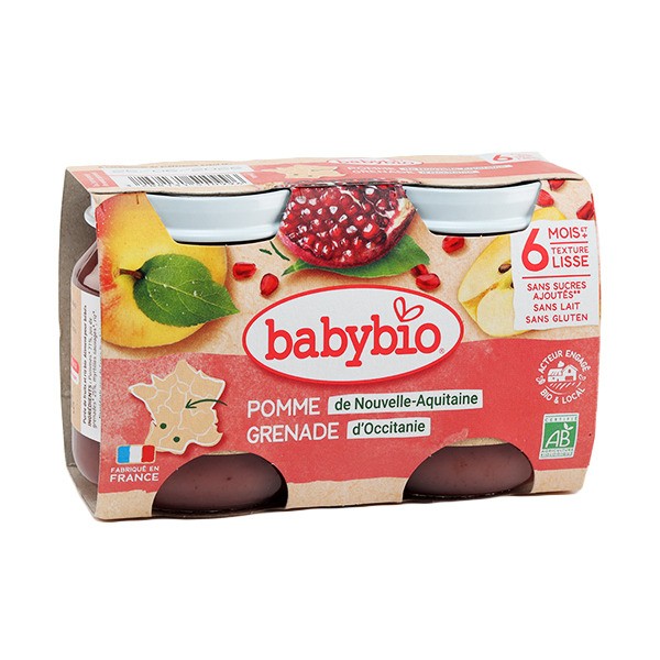 Babybio Petits Pots bébé Pomme Grenade bio