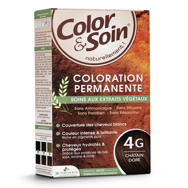 Les 3 chênes Color et Soin coloration permanente châtain doré 4G