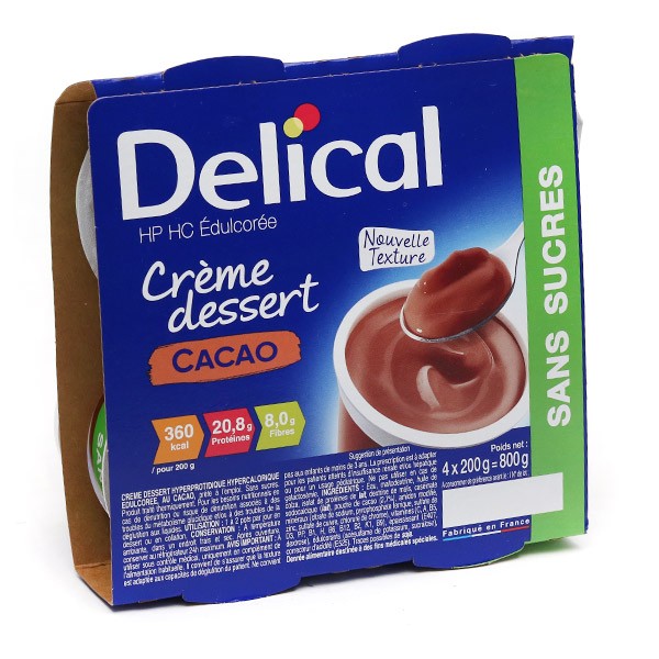 Delical crème dessert HP/HC sans sucres cacao - Patient diabétique