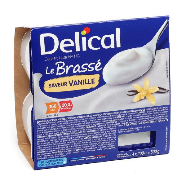Delical Dessert lacté HP HC Le Brassé vanille - Yaourt hyperprotéiné