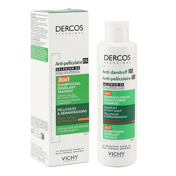 Vichy Dercos Anti Pelliculaire 2 en 1 Shampooing Démêlant Traitant