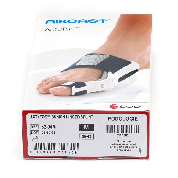 DJO Aircast Actytoe Orthèse Pour Hallux Valgus - Jour Et Nuit - Oignon