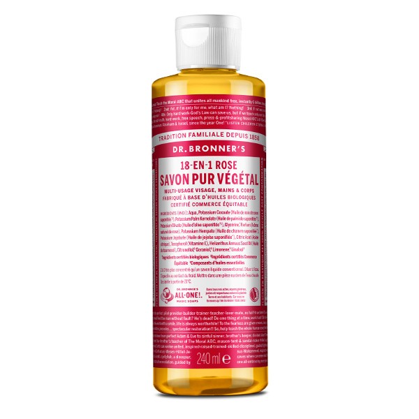 Dr Bronner's savon liquide parfum Rose