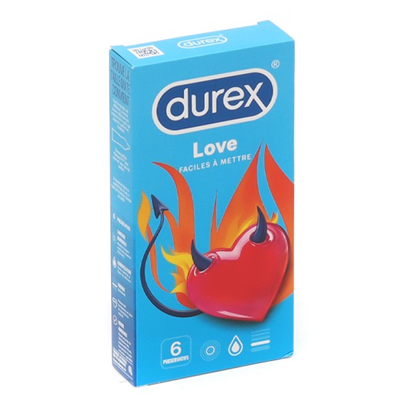 Durex Love 6 Préservatifs Masculins Rapports Sexuels Prévention 4998