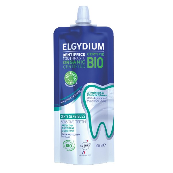 Elgydium dentifrice dents sensibles éco-conçu Bio