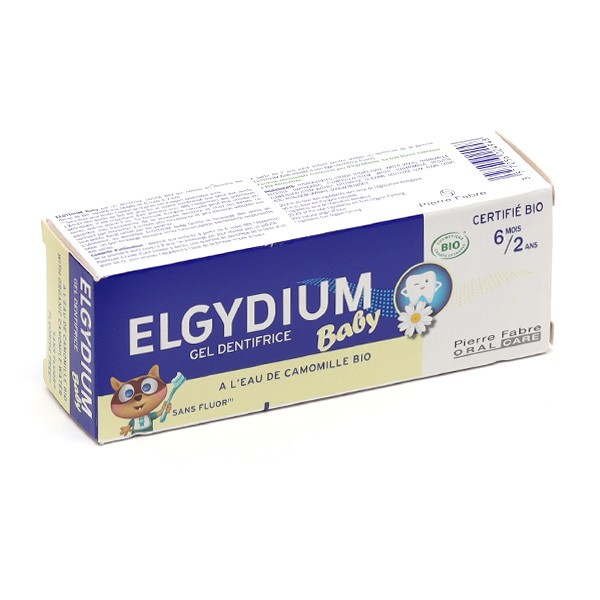 Elgydium Baby dentifrice bio - Bébé dès 6 mois - Sans fluor - 1ères dents
