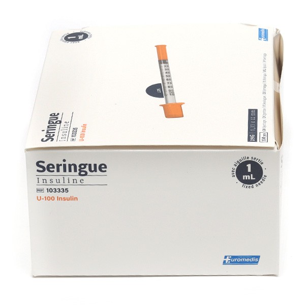 Seringue 1ml avec Aiguilles sertie 23G Boite de 100