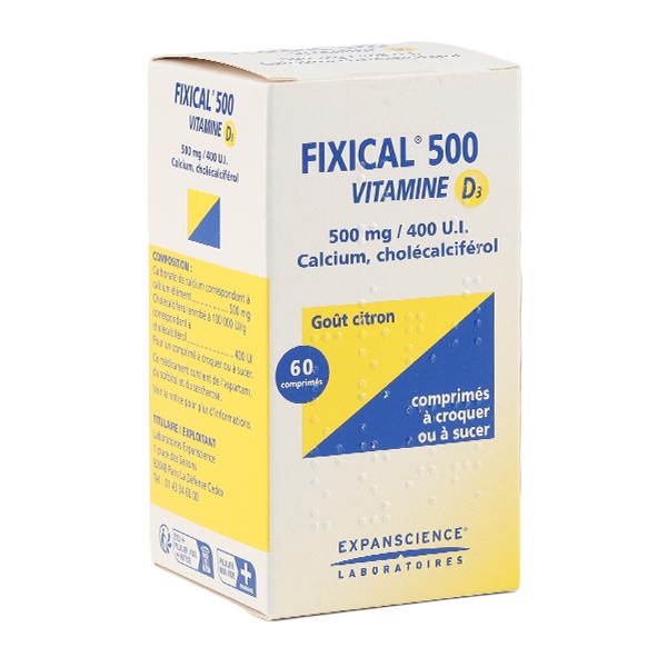 Fixical 500 Vitamine D3 500 mg/400 UI comprimé