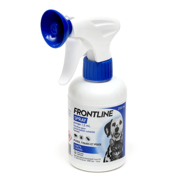 FRONTLINE Spray - Anti-puces et anti-tiques pour chien et chat - 500ml :  : Animalerie