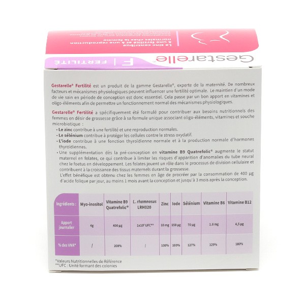 Gestarelle F Fertilité sachets - Vitamine B9 - Désir de grossesse