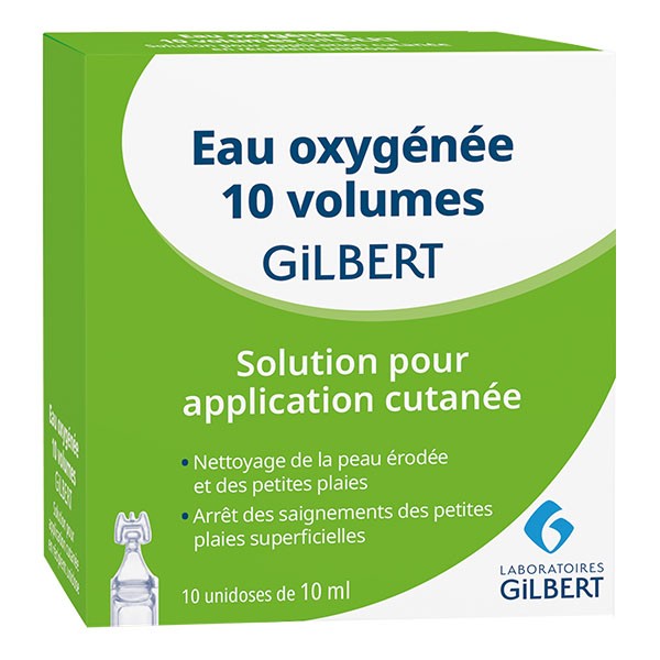 Eau oxygénée 10 volumes Gilbert unidoses