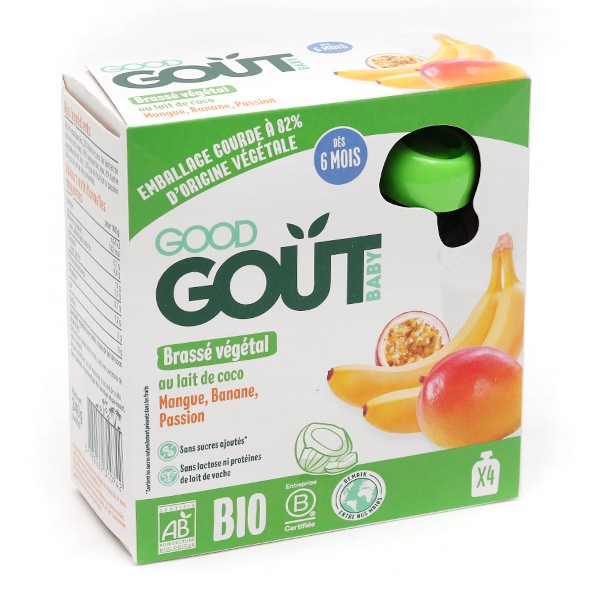 Good Gout Brasse Vegetal Lait De Coco Mangue Banane Passion Bio Bebe