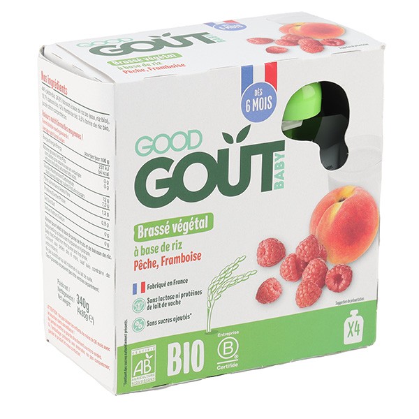 Good Goût brassé végétal pêche framboise bio