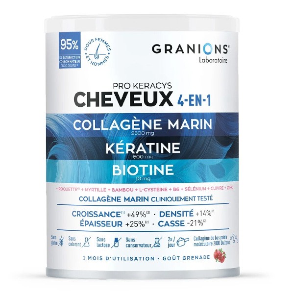 Granions Pro Keracys Collagène cheveux 4 en 1 poudre