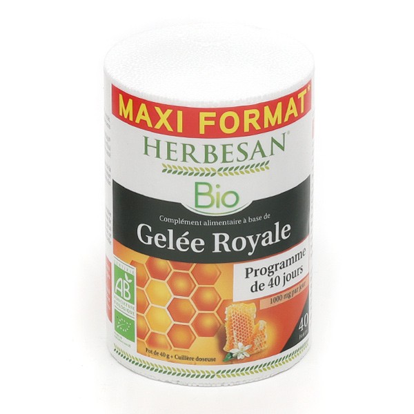 Herbesan Gelée Royale bio 40 g - Maxi Format - Certifiée AB