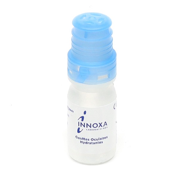Gouttes oculaires hydratantes yeux rouges et fatigués formule bleue Innoxa  - flacon de 10 ml