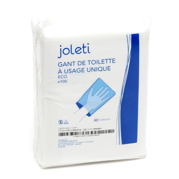 Lille Healthcare Gant de Toilette Molletonné à Usage Unique Taille