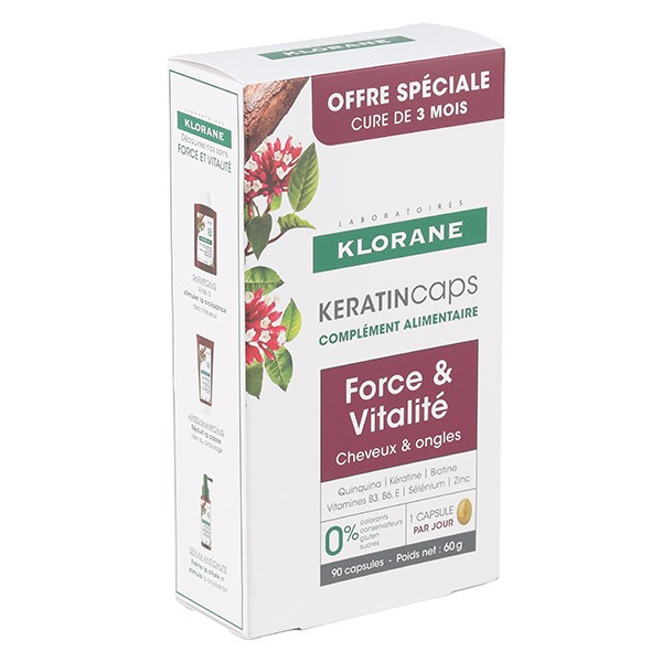 Klorane KeratinCaps Force et Vitalité capsules