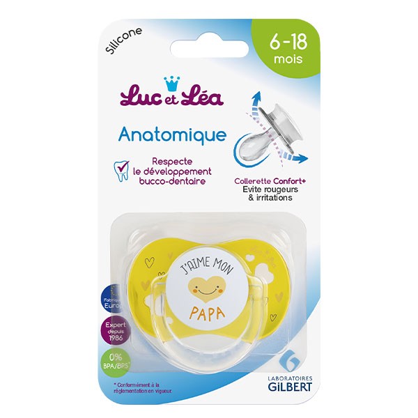 Luc et Léa sucette silicone anatomique 6-18 mois