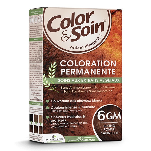 Les 3 Chênes Color et Soin Coloration Permanente blond foncé cannelle 6GM