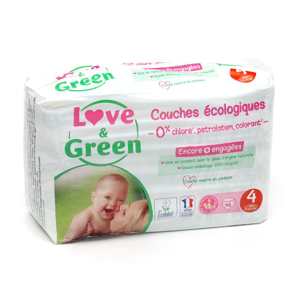Love & Green Couches Hypoallergéniques Taille 2 - 52 couches