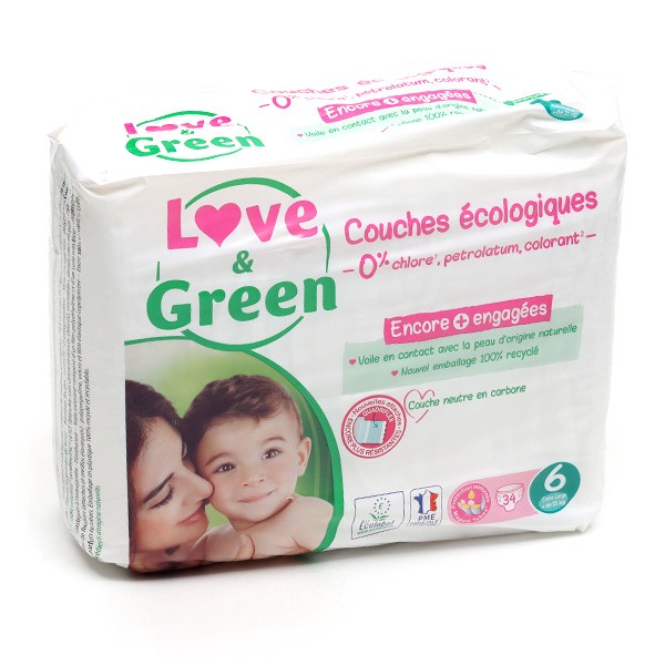 LOVE&GREEN Couches écologiques Taille 4 - 46 couches