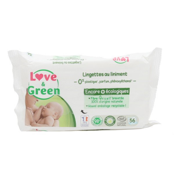 Love And Green Lingettes écologiques au liniment bio - Change de bébé