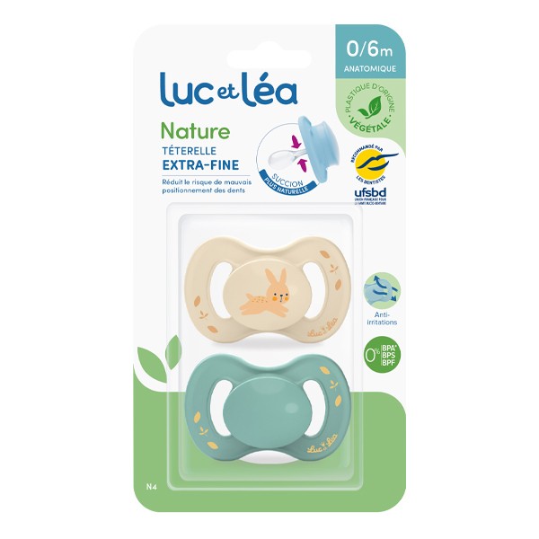 Luc et Léa Nature Sucette silicone anatomique 0-6 mois