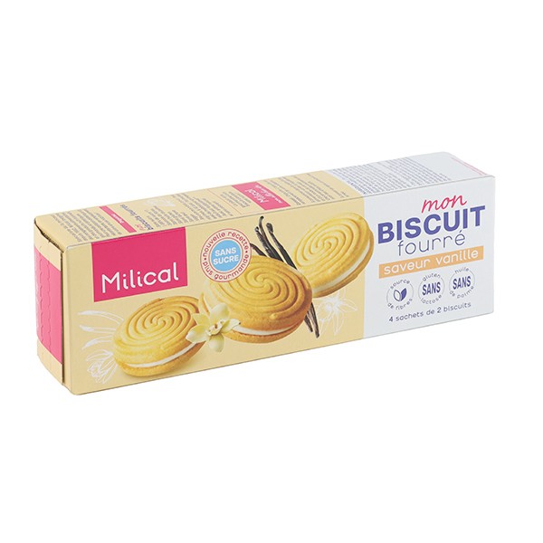 Milical biscuit fourré saveur vanille